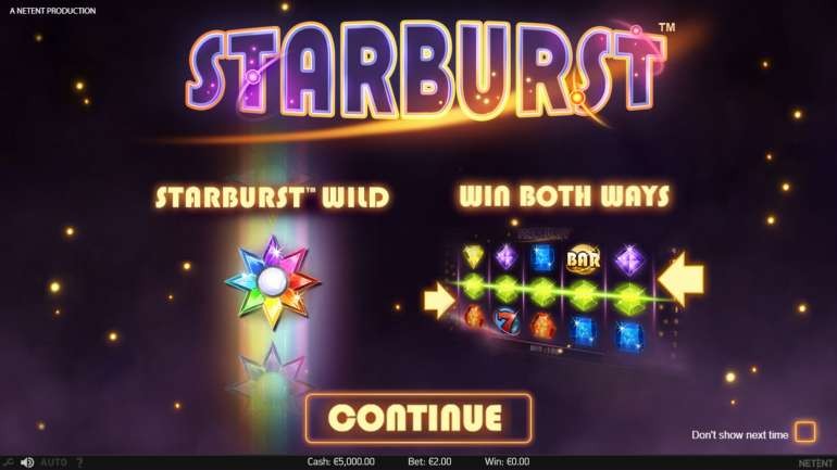 Starburst-kolikkopeli - NetEnt